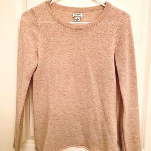 J Crew 100% Cashmere Crew Neck Sweater Pale Pink XS